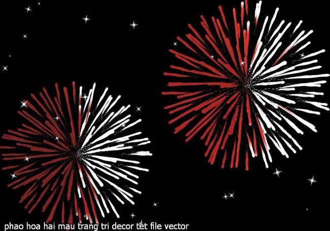 phao hoa hai mau trang tri decor tet file vector